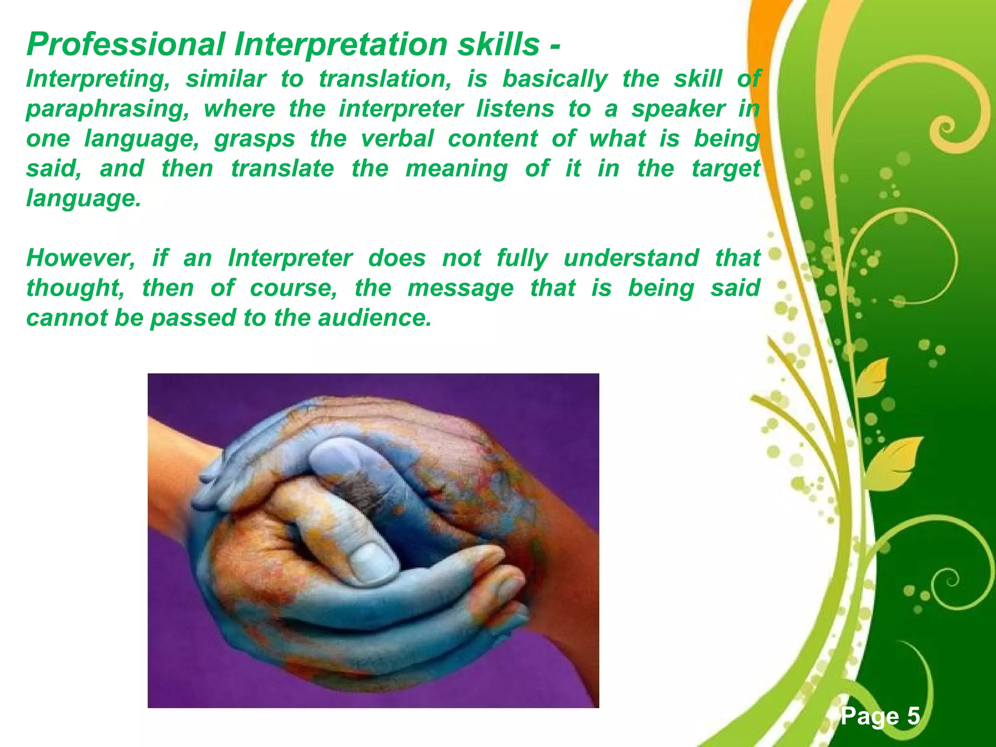What is the difference between interpretation and translation | PPT