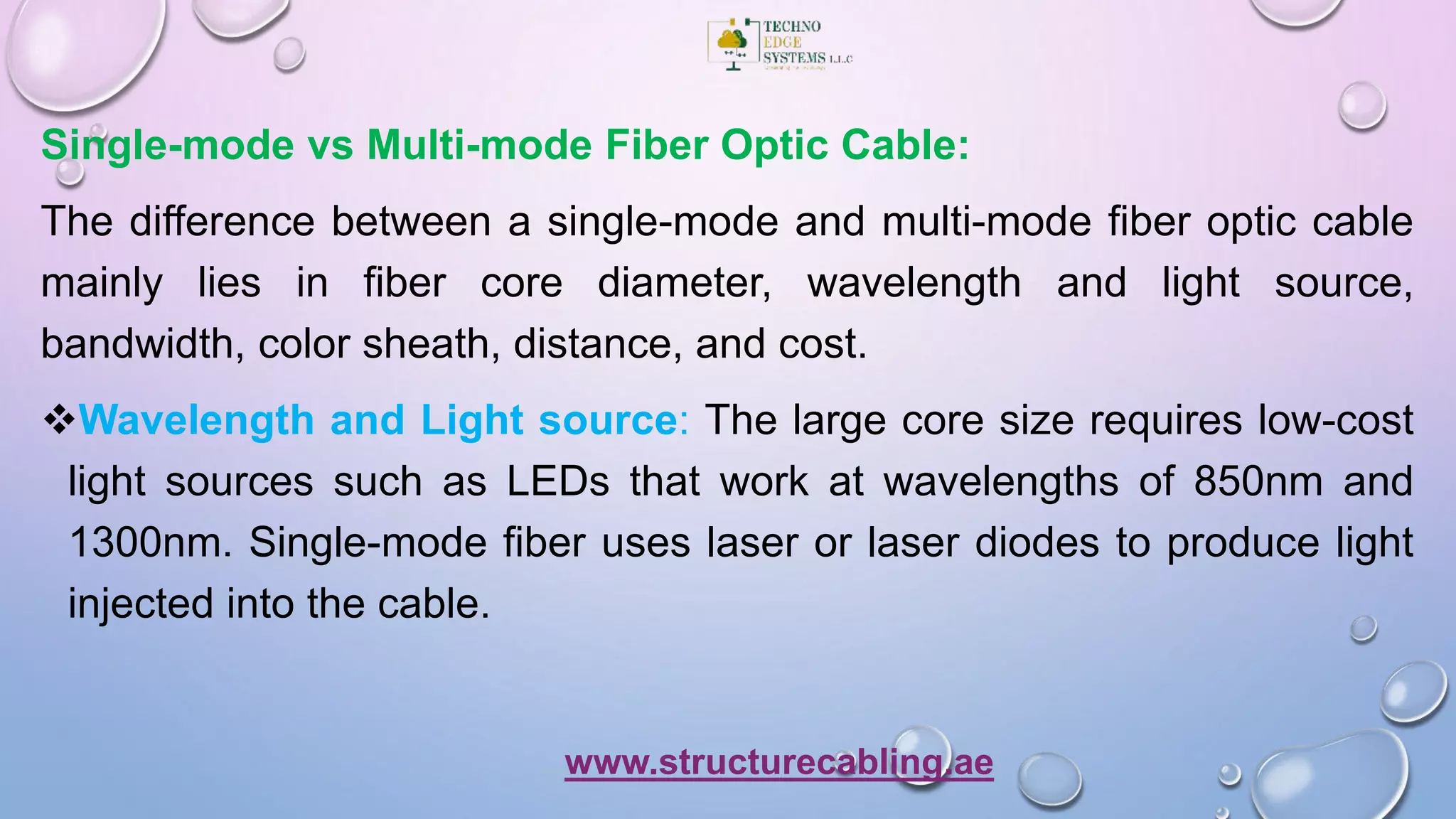 What is the Difference Between Multimode and Singlemode Fiber Optic Cabling. PPT