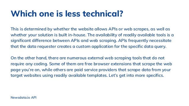 What is the difference between web scraping and api | PPT