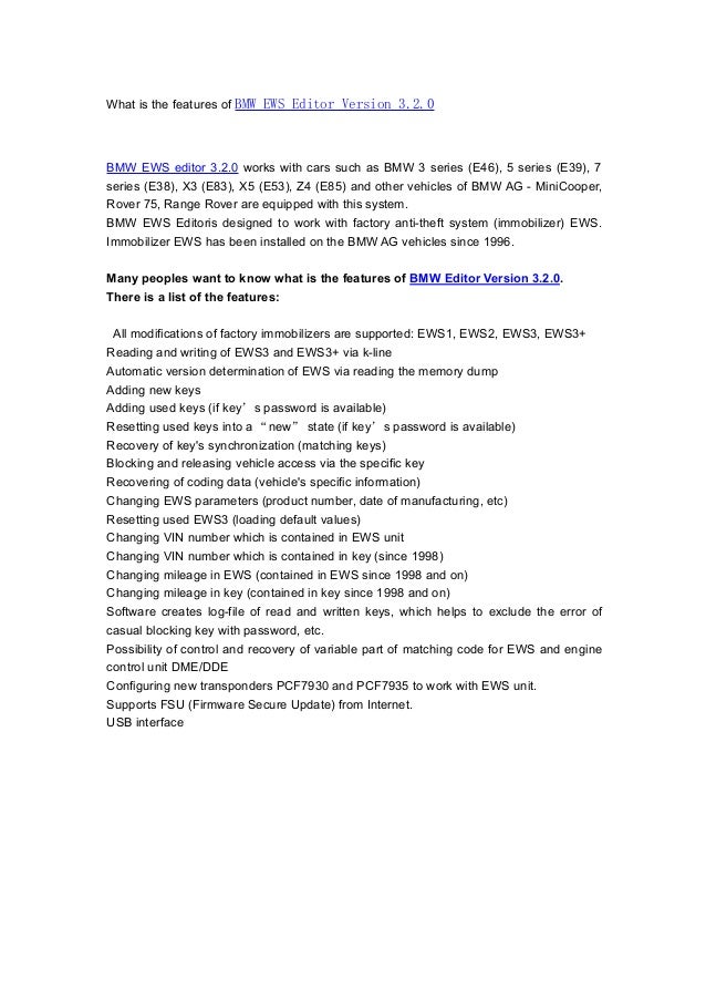Bmw ews editor download softonic Bmw ews editor download softonic