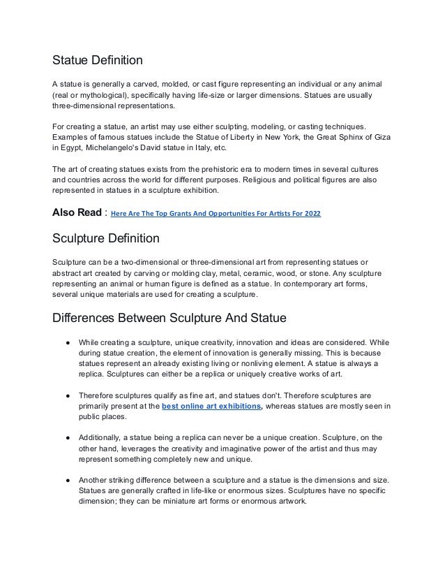 What Is The Fundamental Difference Between A Sculpture And A Statue.pdf