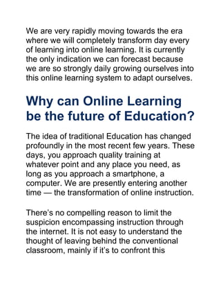 What is the future of online learning | PDF