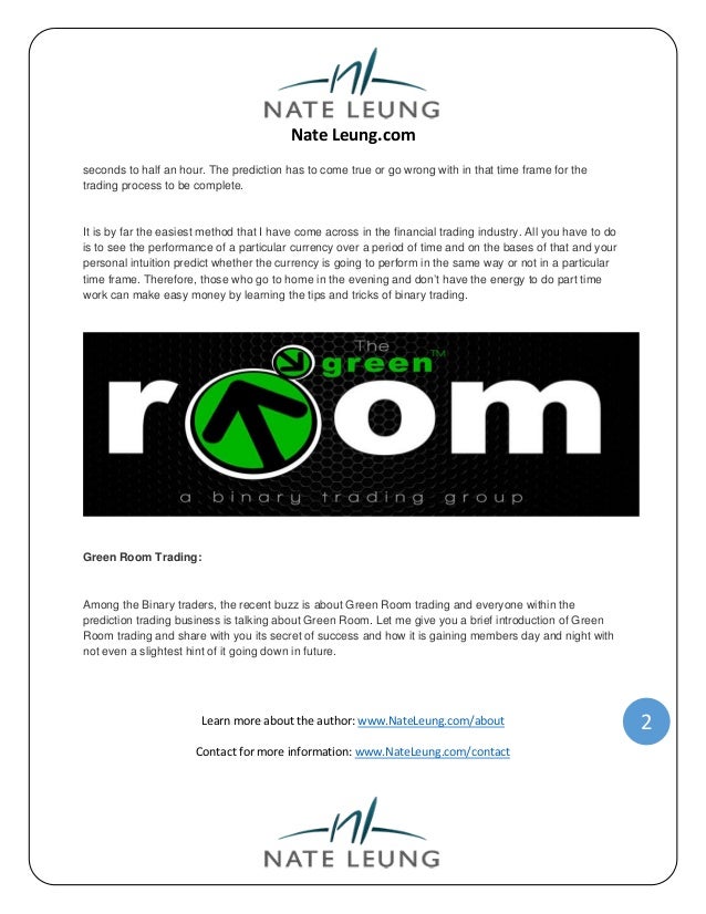 The green room binary trading group