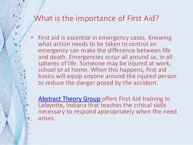 essay on importance of first aid