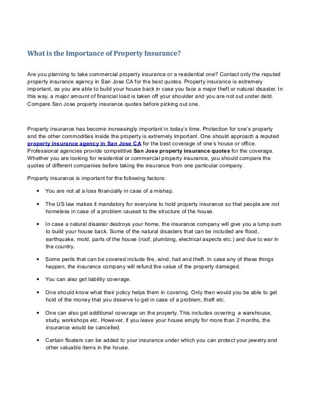 What is the importance of property insurance what is the importance of property insurance 1 638