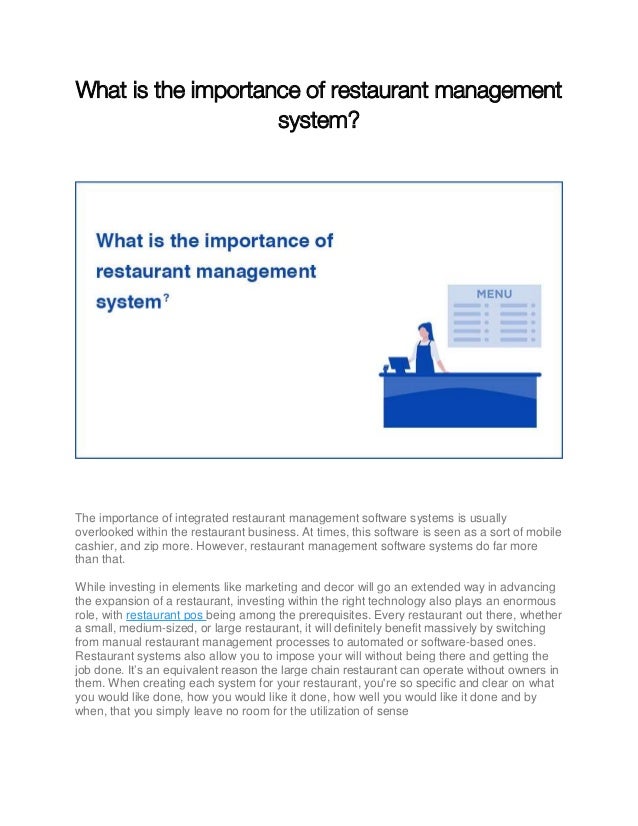 What is the importance of restaurant management system