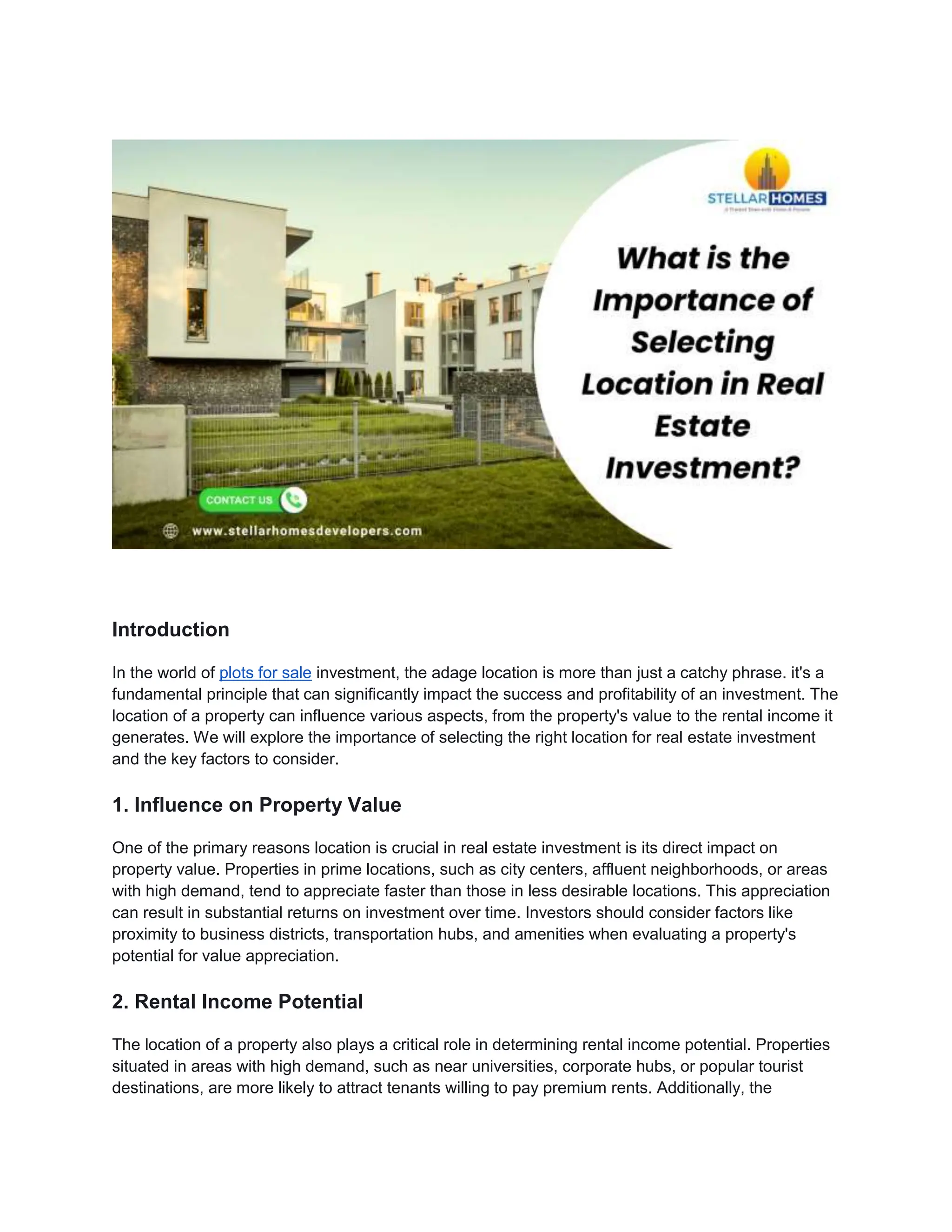 Image showcasing What is the Importance of Selecting Location in Real Estate Investment.docx