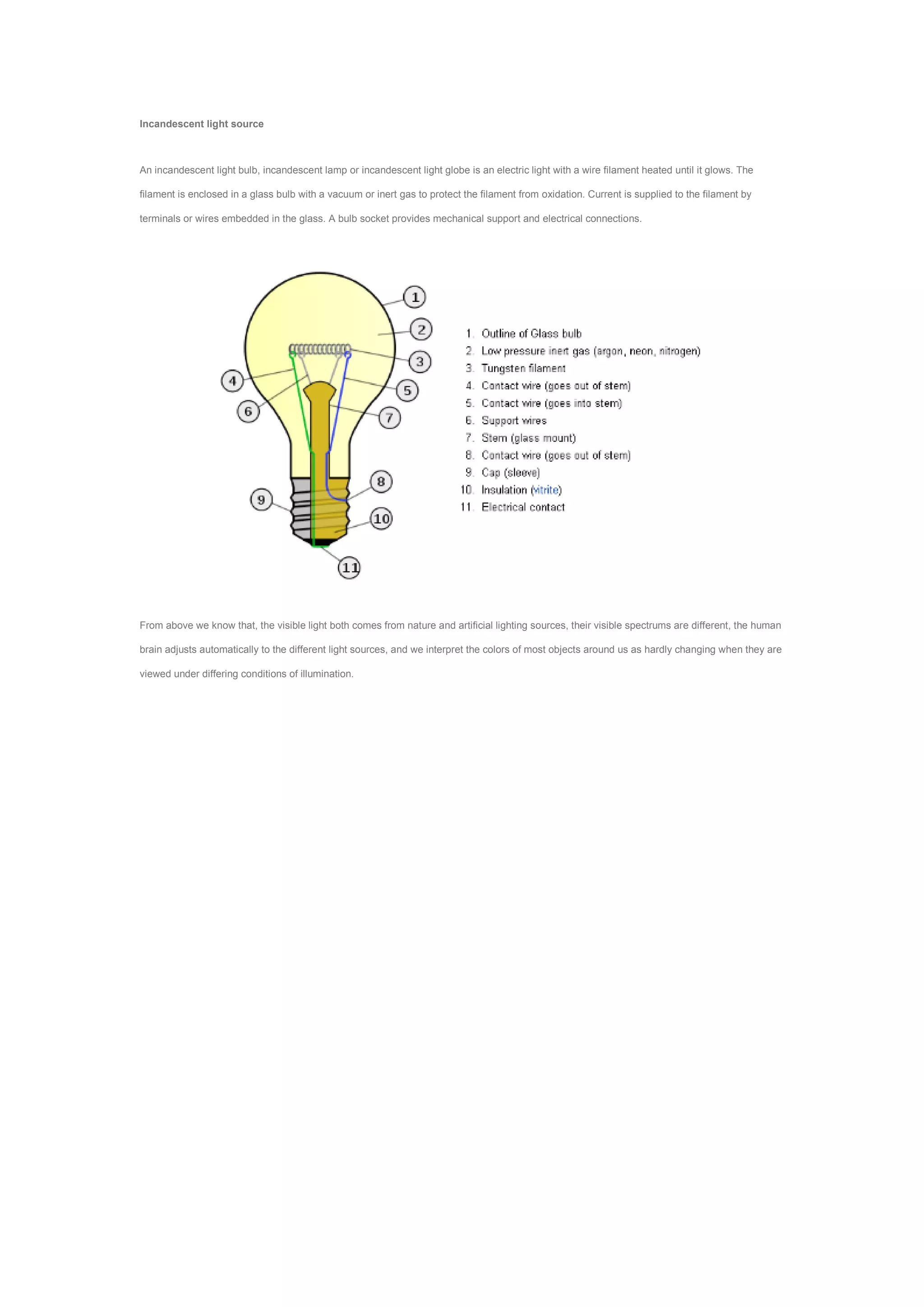 Light Sources Pdf What is the light spectrum of different visible light sources | PDF