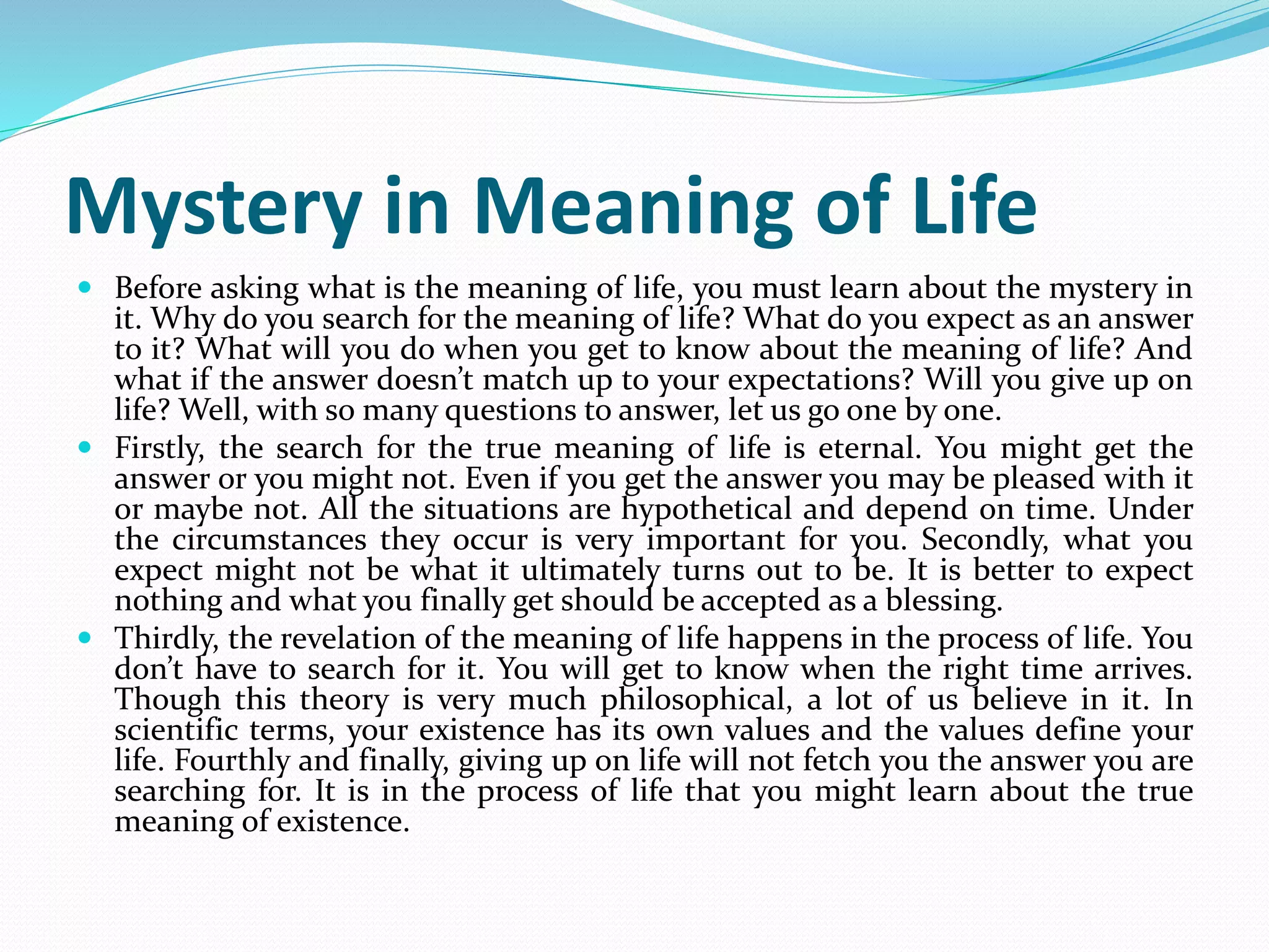 What is the Meaning of Life | PPTX