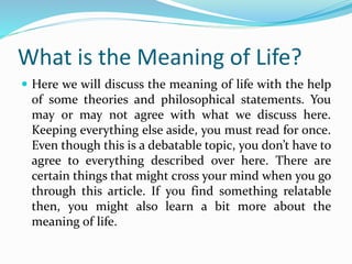 What is the Meaning of Life PPT
