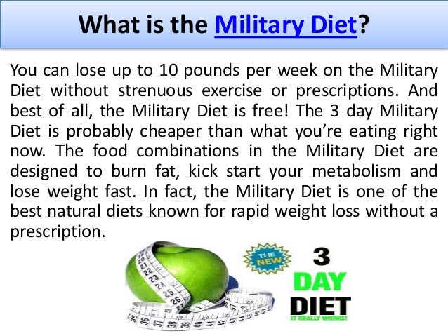3 Day Diet Military Diet Menu