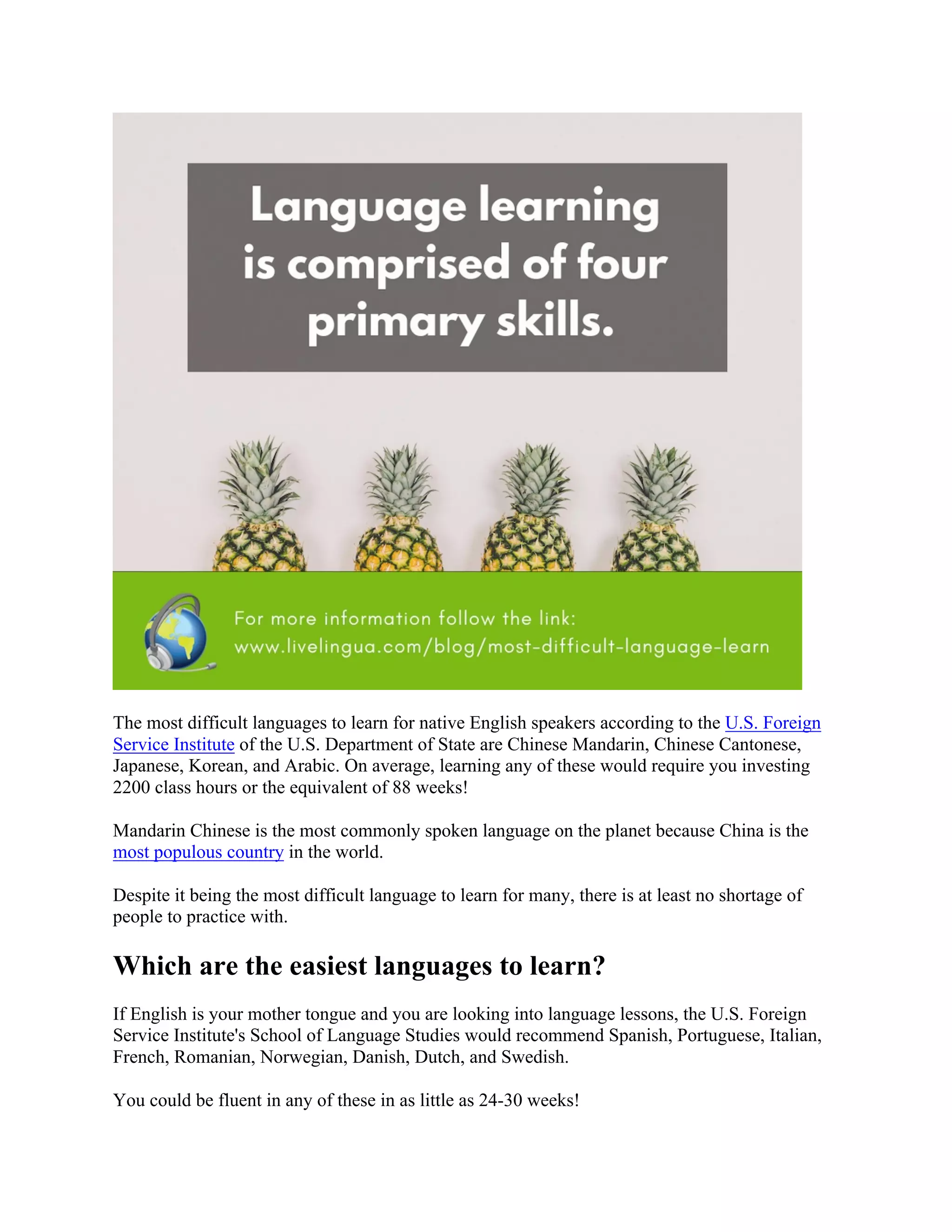 What is the most difficult language to learn pdf