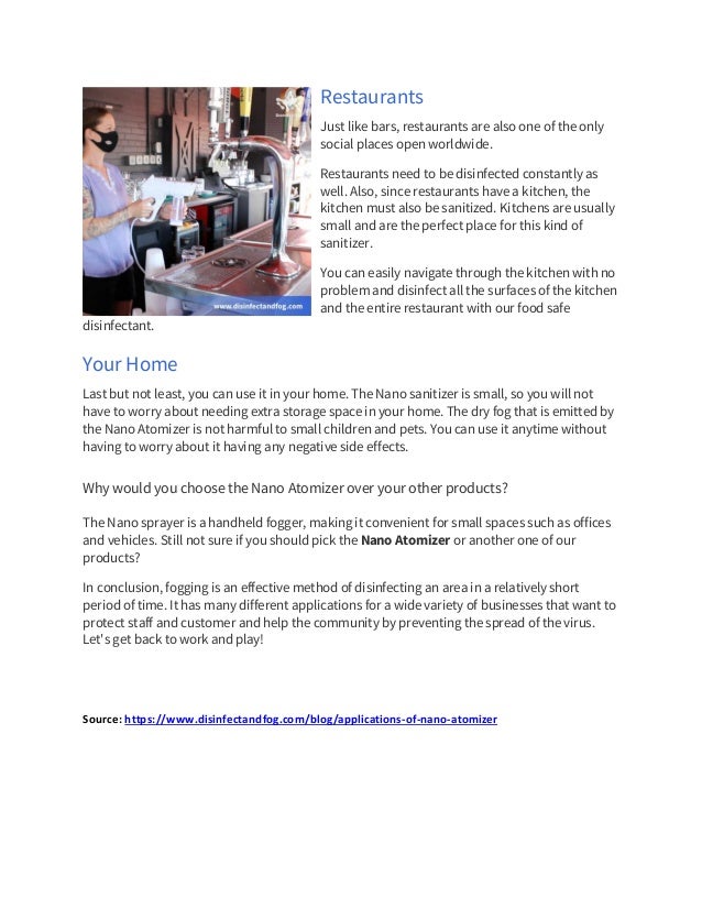 What is the nano atomizer used for