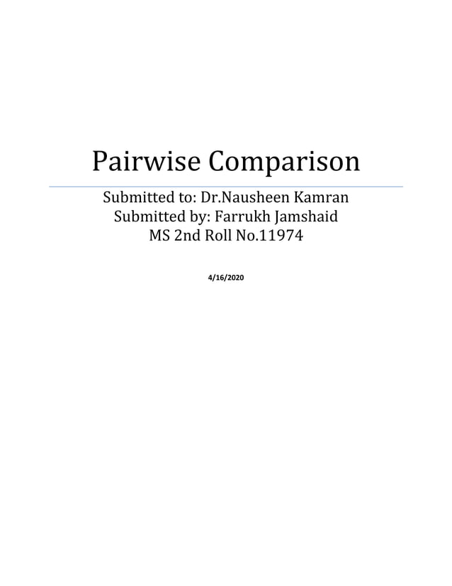 What is the pairwise comparison method | PDF