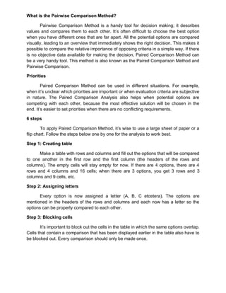 What is the pairwise comparison method | PDF