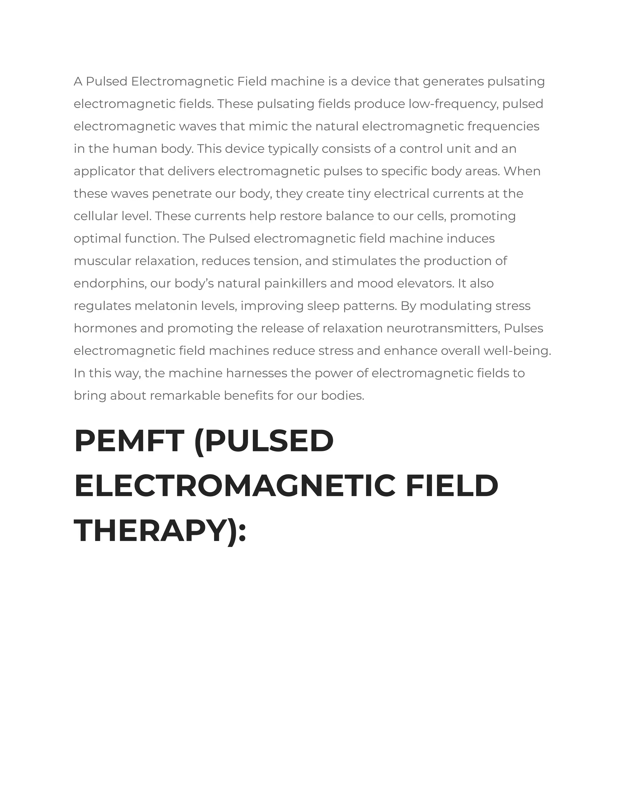 What Is The PEMF Machine. | PDF | First Aid | Injuries
