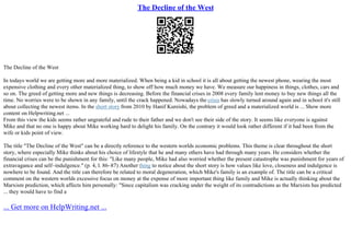 What Is The Point Of View In The Decline Of The West | PPT