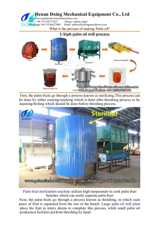 What is the process of making palm oil?