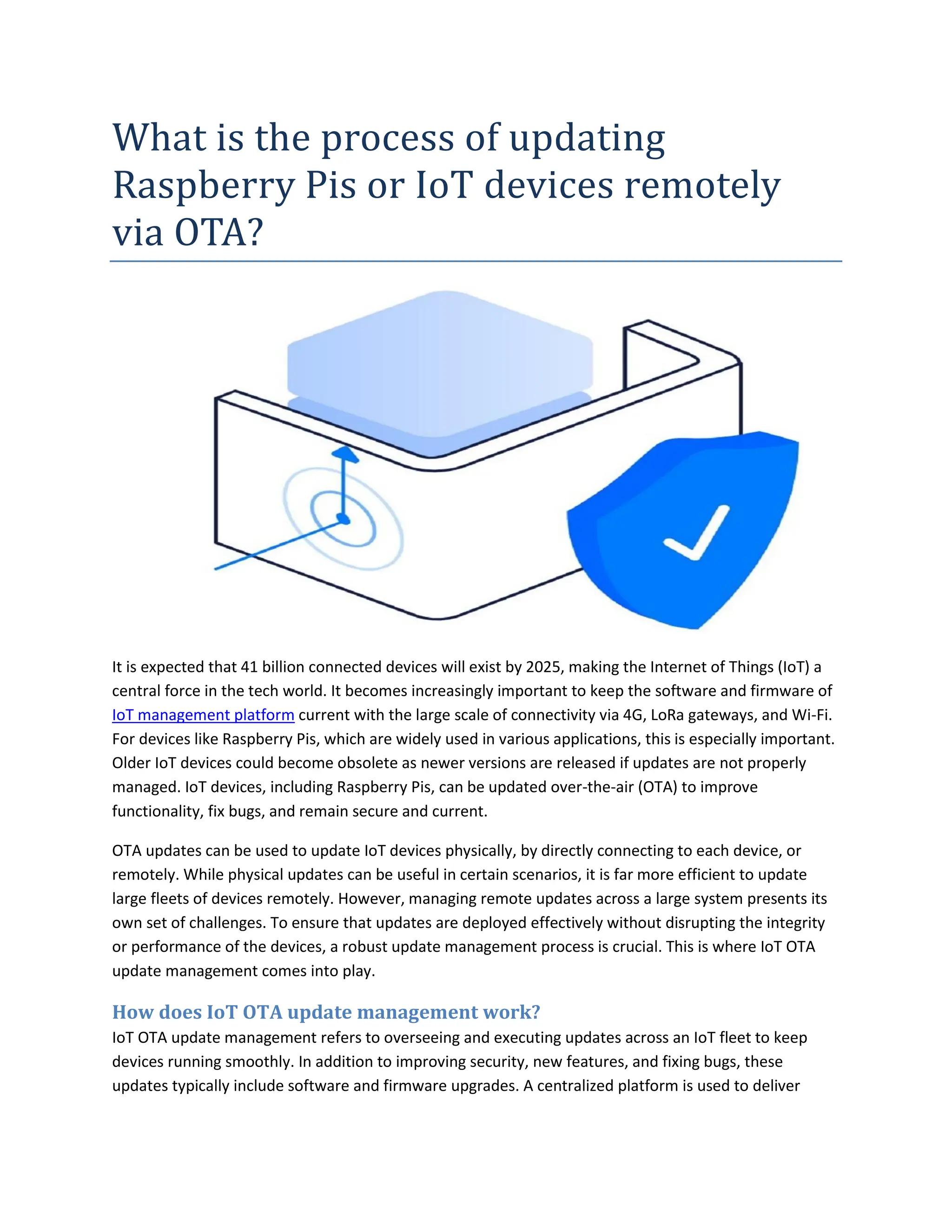 Why Raspberry Torus Remain What is the process of updating Raspberry Pis or IoT devices remotely ...