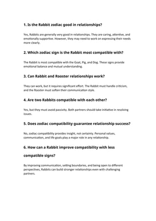 Dog Zodiac Sign Rabbit Comprehensive Guide to Rabbit Zodiac Compatibility in Chinese Astrology ...