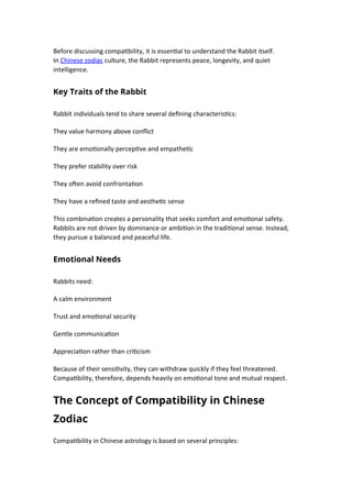 Comprehensive Guide to Rabbit Zodiac Compatibility in Chinese Astrology ...