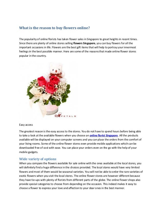 What is the reason to buy flowers online