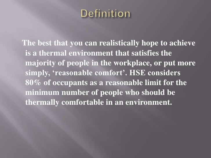 What Is Thermal Comfort