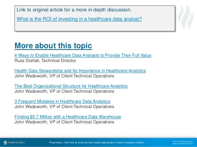 What Is The Roi Of Investing In A Healthcare Data Analyst What Is The Roi Of Investing In A Healthcare Data Analyst