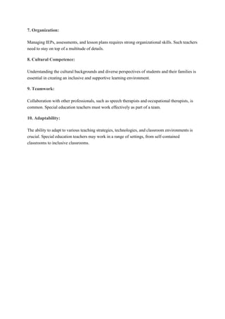 What is the Role of a Special Education Teacher and What are the Skills ...