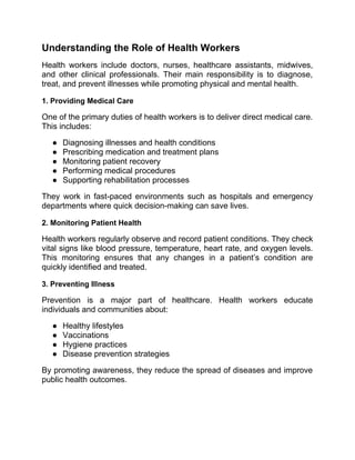 The Vital Role and Responsibilities of Health and Social Care Workers ...