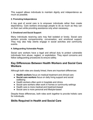 The Vital Role and Responsibilities of Health and Social Care Workers ...