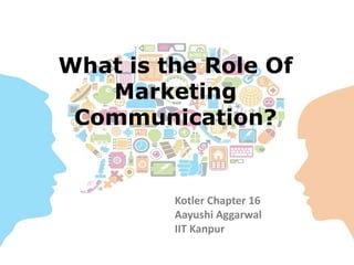 What is the Role Of
Marketing
Communication?
Kotler Chapter 16
Aayushi Aggarwal
IIT Kanpur
 