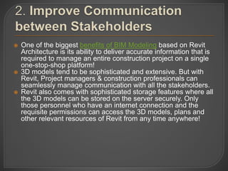 What is the role of revit 3 d modelling in construction | PPTX