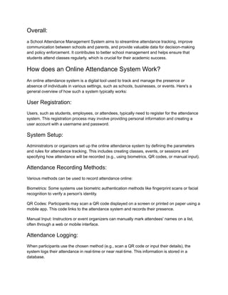 What is the School Attendance Management System and How does it work ...