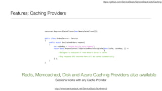 https://github.com/ServiceStack/ServiceStack/wiki/Caching




Features: Caching Providers


                      containe...