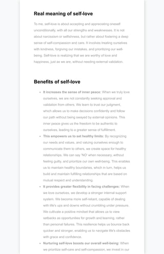 What Is The True Meaning Of Self Love Pdf