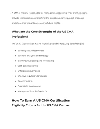 US CMA Course Details 2024: Duration, Fees & Eligibility | PDF