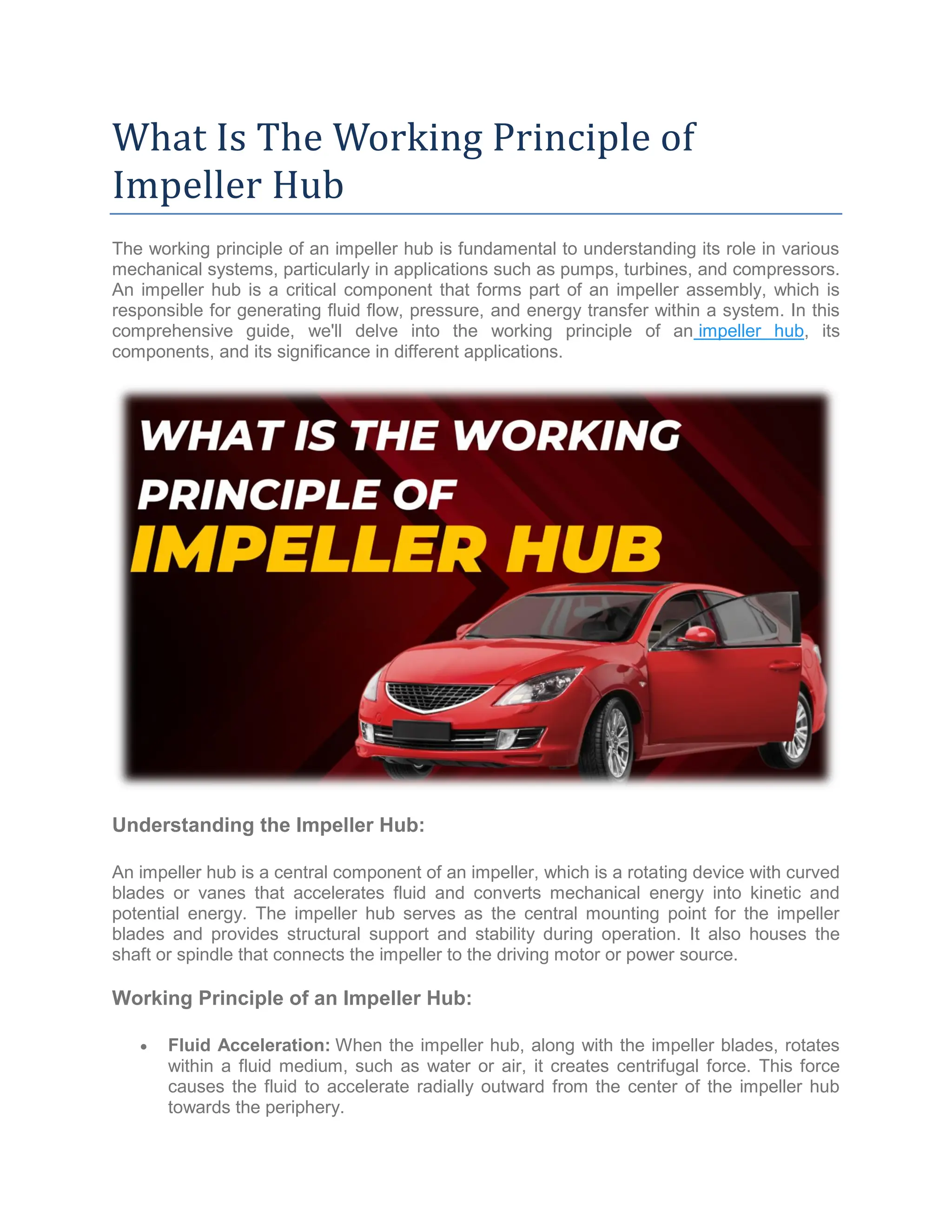 What Is The Working Principle of Impeller Hub.pdf