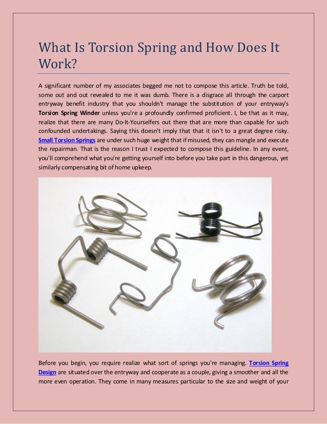 What is torsion spring and how does it work