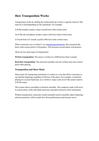 Understanding Transposition in Musical Instruments: A Comprehensive ...