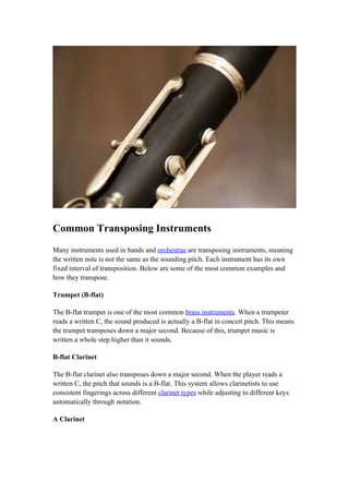 Transposing Instruments Visual Understanding Transposition in Musical Instruments: A Comprehensive ...
