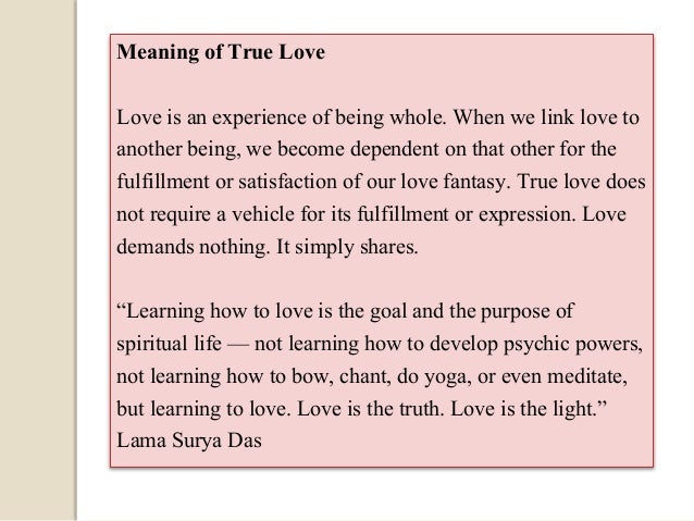 meaning of true love essay