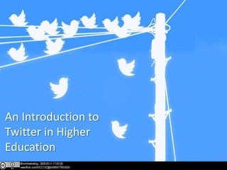 An Introduction to
Twitter in Higher
Education
 
