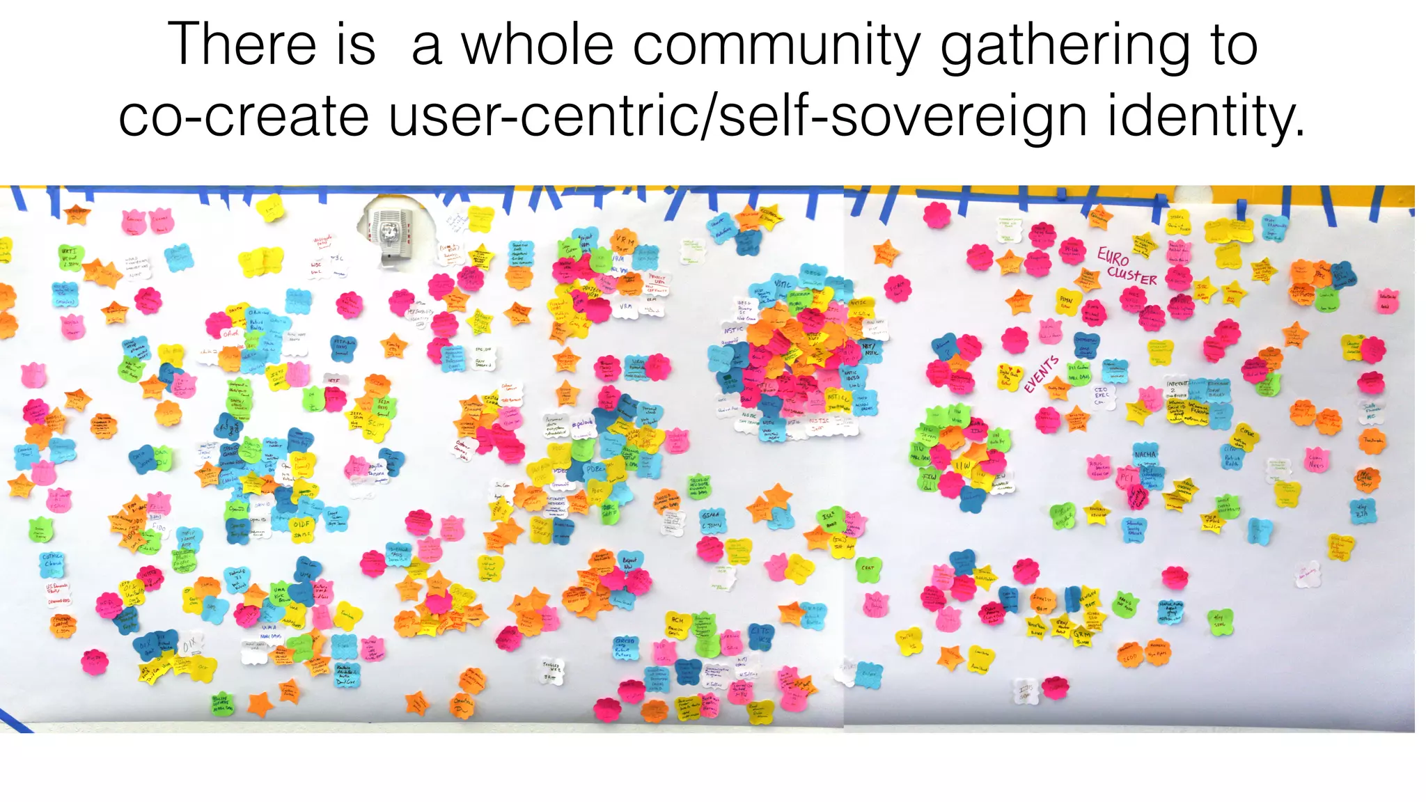 There is a whole community gathering to
co-create user-centric/self-sovereign identity.
 