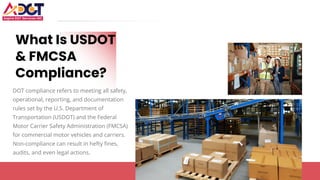 Usdot Application Example.pdf What Is USDOT & What Is FMCSA Compliance | PDF