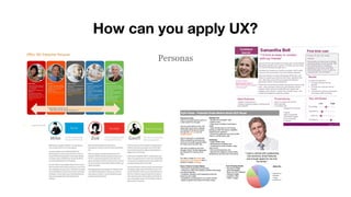 How can you apply UX?
Personas
 