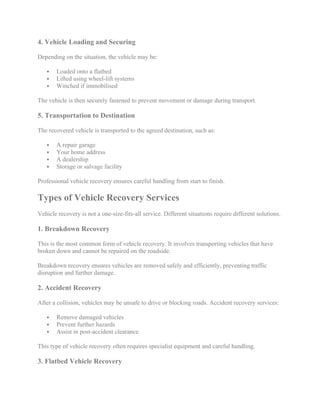 What Is Vehicle Recovery and How Does It Work. | PDF