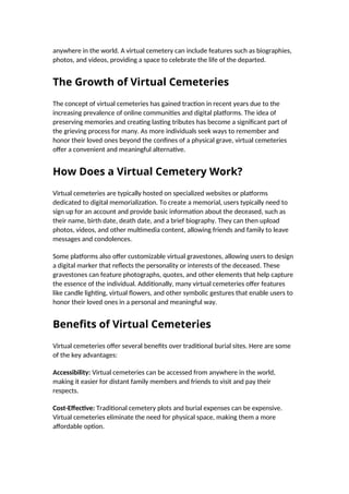 Exploring Virtual Cemeteries: The Future of Digital Memorials and ...