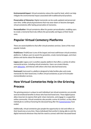 Virtual Cemetery Exploring Virtual Cemeteries: The Future of Digital Memorials and ...