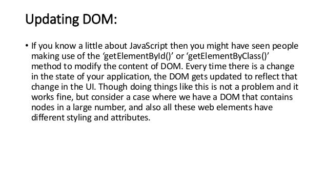 What is virtual dom in react js | PPT image.